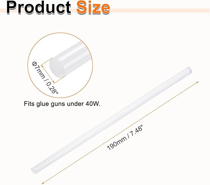 HARFINGTON 10pcs Hot Glue Sticks 0.28" Dia x 7.48" Long EVA Mini Hot Melt - Image 2