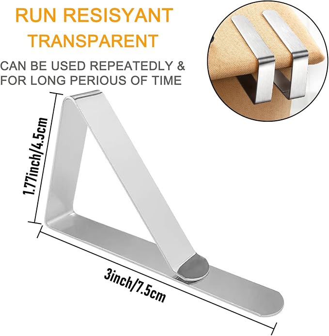 60pcs Tablecloth Clips, Heavy Duty Picnic Table Clips, Stainless Steel Table - Image 2