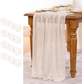 MLMW 4 Pack Ivory White Table Runner Cheesecloth Boho Gauze Rustic Cheese Cloth by MLMW