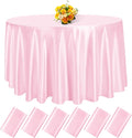 fani 6 Pack 120 Inch Light Pink Satin Tablecloth by fani