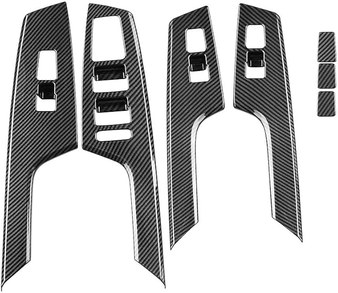 4pcs Carbon Fiber Style Front Rear Doors Window Glass Lift Switch Panel Cover by Deebior