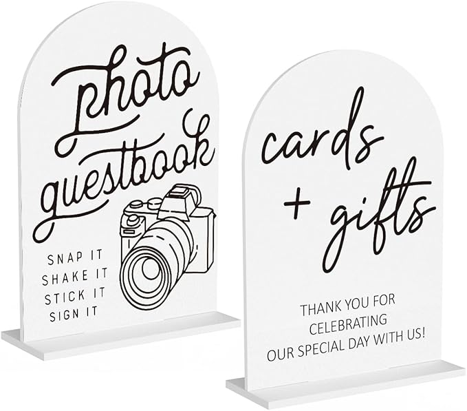 2Pcs Photo Guest Book Sign Cards and Gifts Sign by Unknown