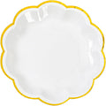White Golden Party Plates Gold Foil Dessert Paper Plate 7inch Scalloped Edge by AimFun