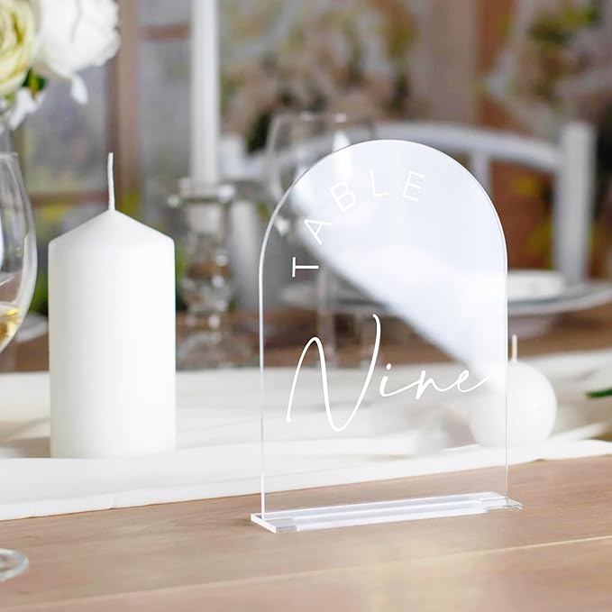 JINMURY Clear Arch Wedding Table Numbers 1-10 - Image 3