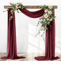 Burgundy Red Fall Thankgiving Elegant Arch Draping Fabric 2 Panels Outdoor 29" by Santaben
