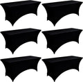 6-Pack 4ft Spandex Black Table Covers by Unknown