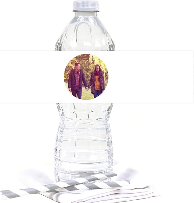 Andaz Press Personalized Favors 20-Pack Custom Photo Water Bottle Labels & by AndazPress