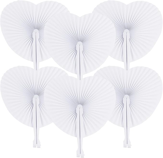 ZWIN 48 Pcs Heart Shaped Paper Fans by ZWIN