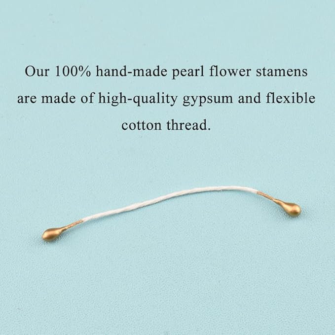 HAHIYO 700pcs 3mm Gold Pearl Double Heads Flower Pistil Hand-Made Artificial - Image 2