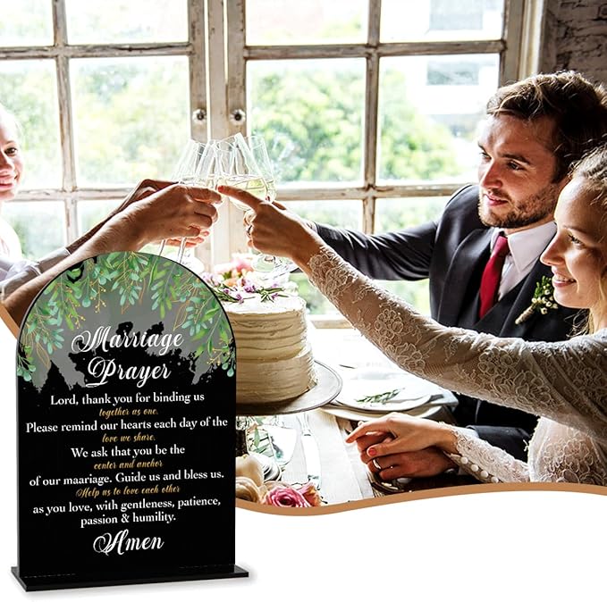 Black Marriage Prayer Sign, Wedding Engagement Bridal Shower Christian - Image 6