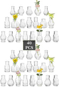Glasseam Small Bud Vases for Centerpieces: 40PCS Mini Clear Glass Vase Set for by Glasseam