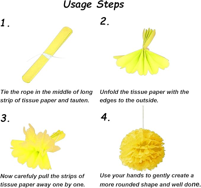 Hanging Paper Fan Set, Tissue Paper Pom Poms Flower Fan and Honeycomb Balls - Image 6