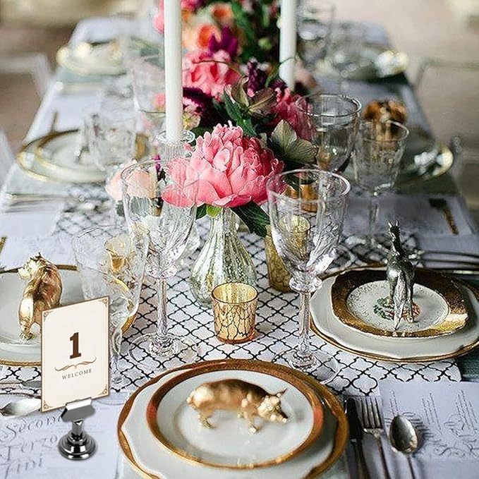 Urban Deco 16PK Table Number Holders Place Card Holders 1.7 Inch Table Card - Image 8