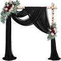 20Ft Length x 28" Width 2 Panels Wedding Arch Draping Fabric Black Arch Drapes by Sunnyline