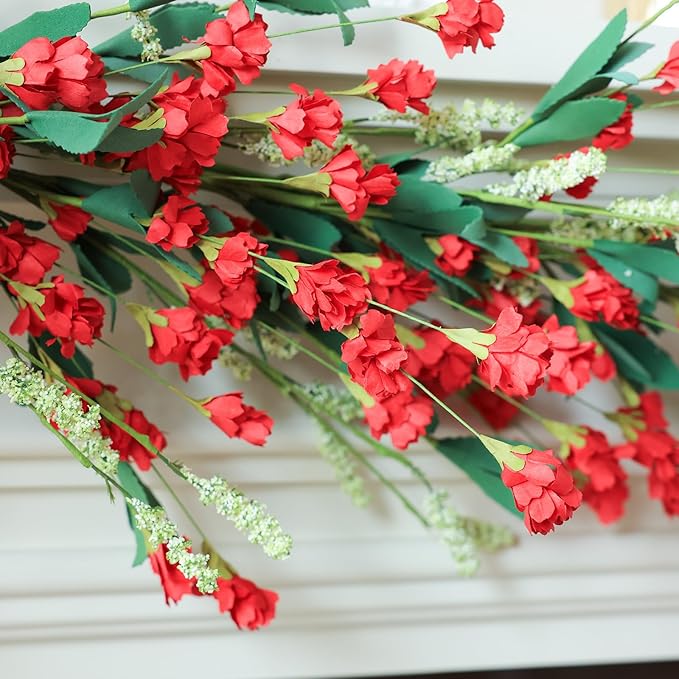 Mizii Burgundy Artificial Flower Garland 6FT Fake Wildflower Floral Garland - Image 7