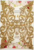 25PCS Gold Glitter Laser Cut Wedding Invitations Cards by Unknown