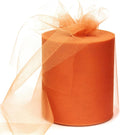 6" x 200 Yards Orange Tulle Fabric Rolls by GCVOPTON