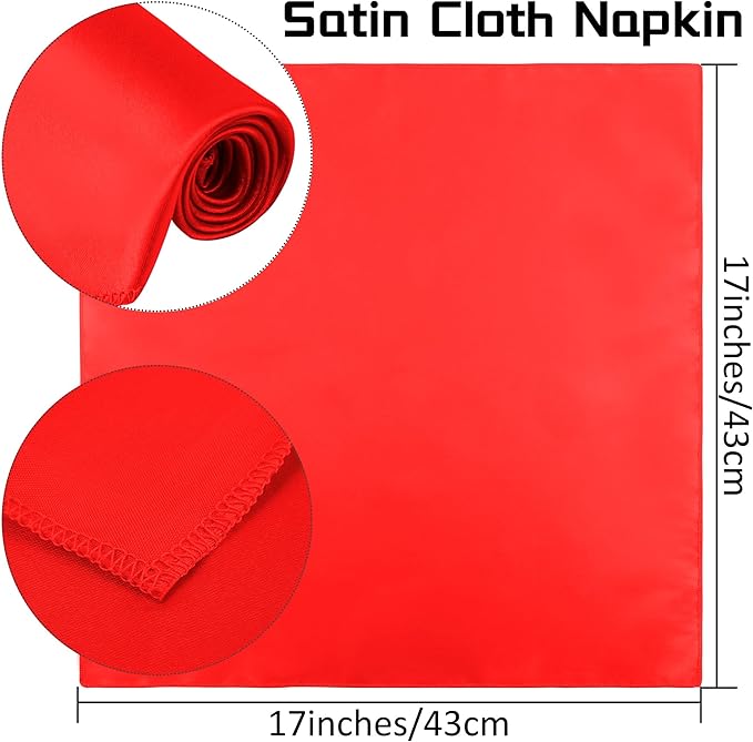 ANECO 12 Pieces Satin Napkins Soft Dinner Napkins Square Table Napkins 17 x 17 - Image 2