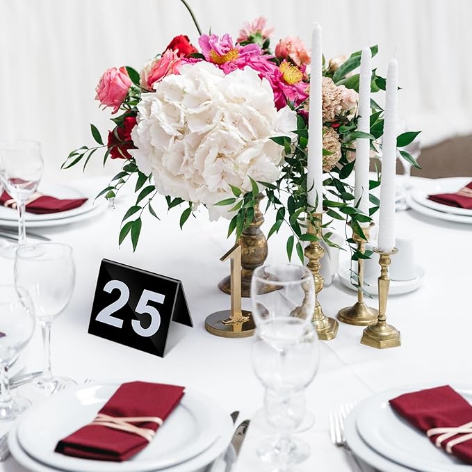 Table Numbers 1-25 Acrylic Double Side Numbered TableS Tents Plastic Restaurant - Image 5