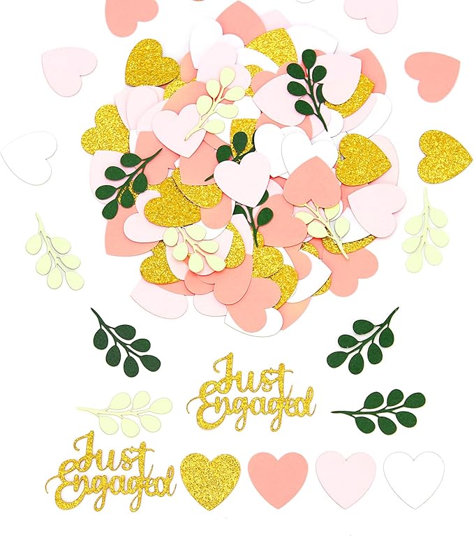 200PC Engagement Confetti for Engagement Party Decorations Sage Green and Pink - Image 4