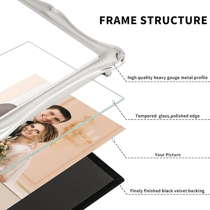 5 x 7'' Premium Alloy Silver Photo Frame - Image 7