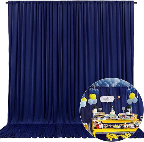 10 x 10 Feet Royal Blue Backdrop Curtain by ZEBMOON