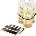 2" White Tip Matches with 3 Mini Cloche Jar + Striker Stickers Included | 100 by ThankfulGreetings