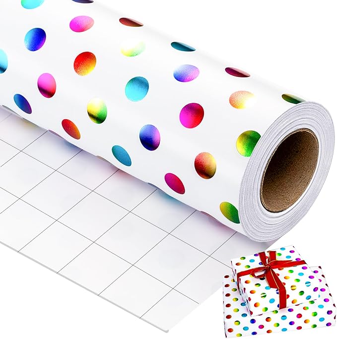 Yarcony Colorful Polka Dot Wrapping Paper, Gift Wrapping Paper, Rainbow by Atyarconywecreategiftwrappingpaperthatmakeseverypresentfeelextraspecialourdesignsblendstyleandqualityturningbirthdayschristmasandalloflife%E2%80%99scelebrationsintomomentstoremember