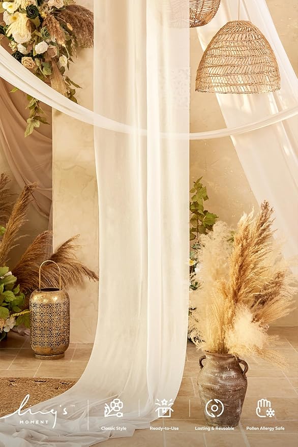 Ling's moment Wedding Arch Draping Fabric 2 Panels 32Ft x 30" Wrinkle-Free - Image 6