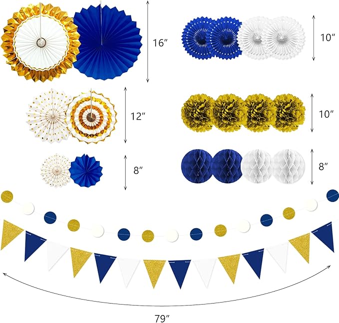 Blue and Gold Party Decorations - Image 3