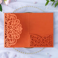 PONATIA 20 PCS Laser Cut Invitations Pockets, Terracotta Wedding Invitations by ponatia