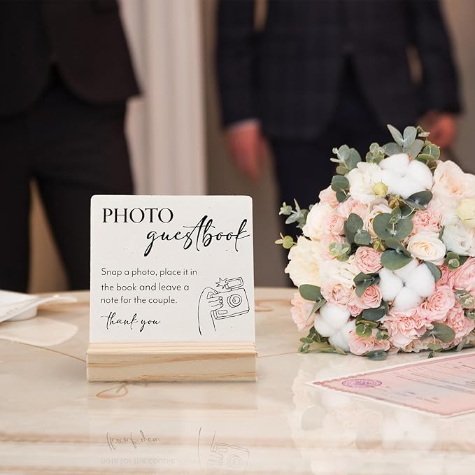 Wedding Guestbook Desk Decor, Wedding Guest Book Sign Wood Plaque, Guest Book - Image 5