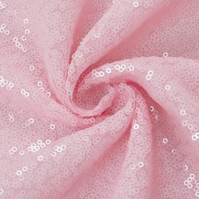 Eternal Beauty Pink Sequin Backdrop, 7x7 Ft Glitter Background Curtains - Image 9