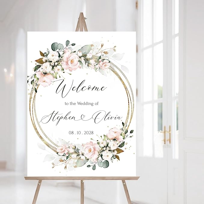 Personalized Wedding Welcome Sign, Pole Mount by CENOVACY