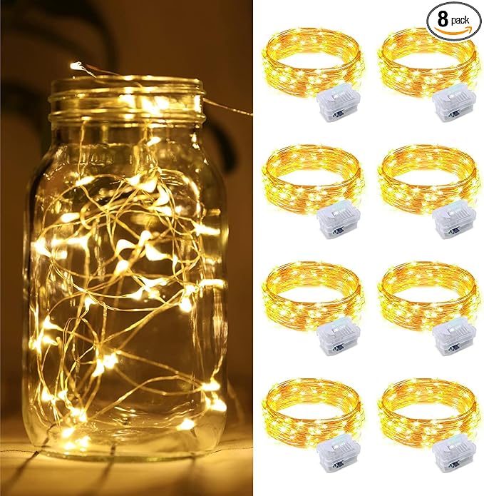 ZGWJ 8 Pack Fairy Lights Battery Operated, 7ft 20 Mini LED Fairy String Lights by ZGWJ