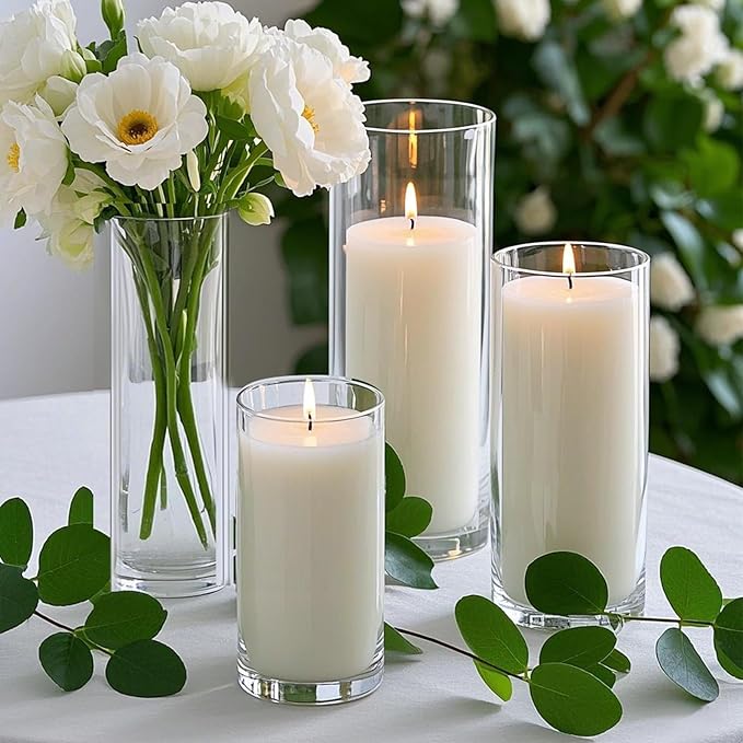 12 PCS White Pillar Candles - Image 4