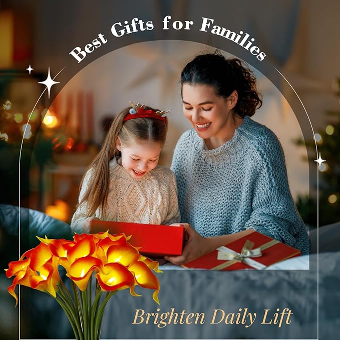 20pcs Artificial Calla Lily Bouquet Lamp Faux Floarl Night Light Real Touch - Image 7
