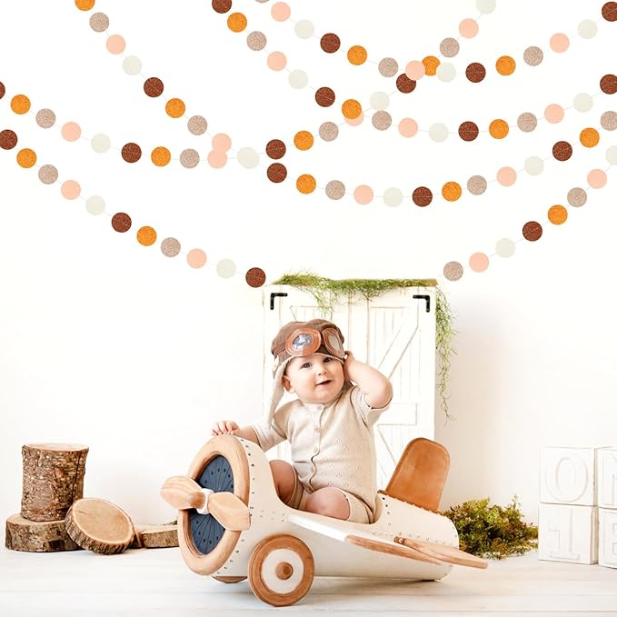Orange Brown Rose-Gold Party-Decorations Streamers-Garland - 52ft Boho Fall - Image 6