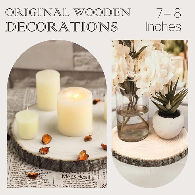ZOCONE 10 Pcs Large Wood Slices 11-13 Inches Unfinished Rounds, Natural - Image 5