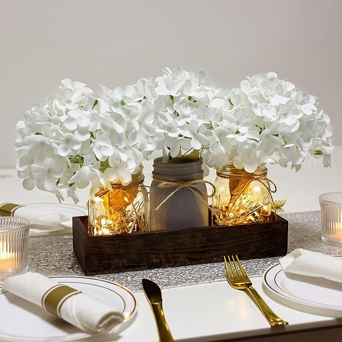 Mason Jar Lights Centerpiece Table Decor - Image 3