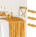 3 Pack Gold Cheesecloth Table Runner Fall Thanksgiving 35x120 Inch Yellow by BlueTopCoLtd