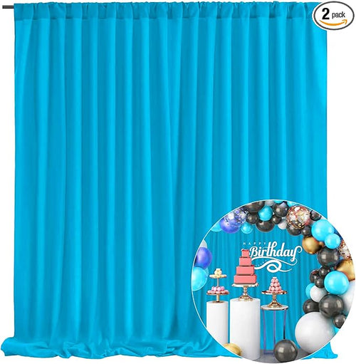 10 x 7 Feet Lake Blue Backdrop Curtain by ZEBMOON