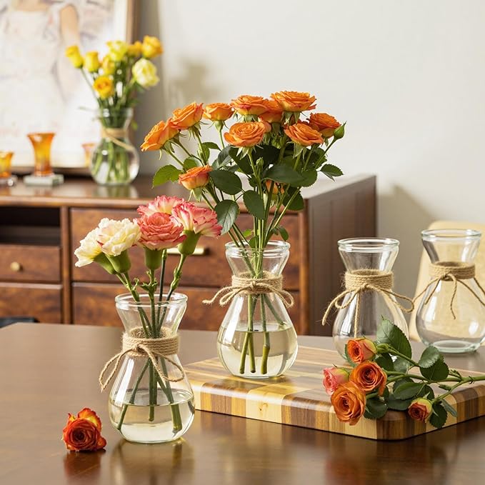 Glass Bud Vases for Centerpieces Set of 12 Clear Decorative Vase for Flowers - Image 3