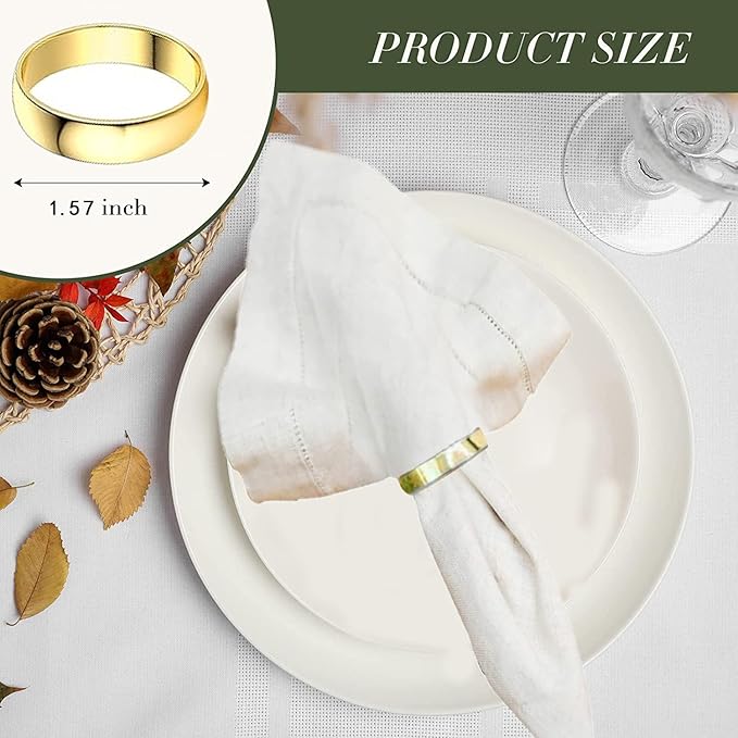 Gold Napkin Rings-10 Pcs Stainless Steel Napkin Rings, Metal Napkin Ring - Image 2