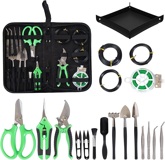 Bonsai Tools Kit 20 Pcs Garden Tools Set by Inntop