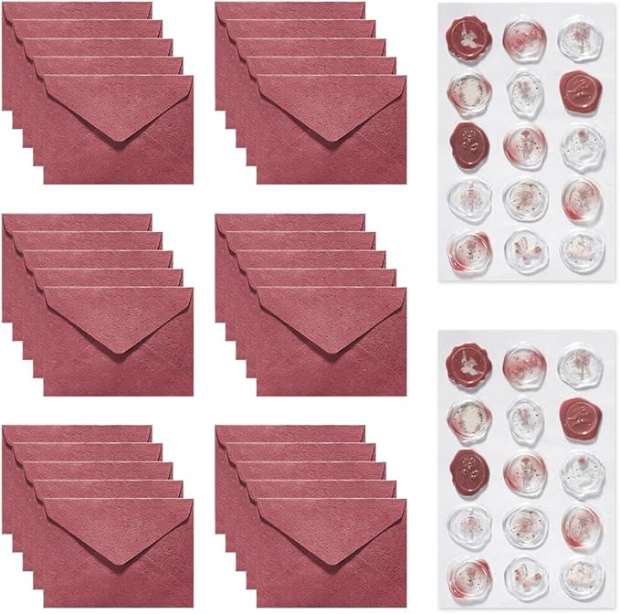 30 Pieces A6 Envelopes with 30 Seal Stickers, 6.32 x 4.45 inch Envelopes by Youteer