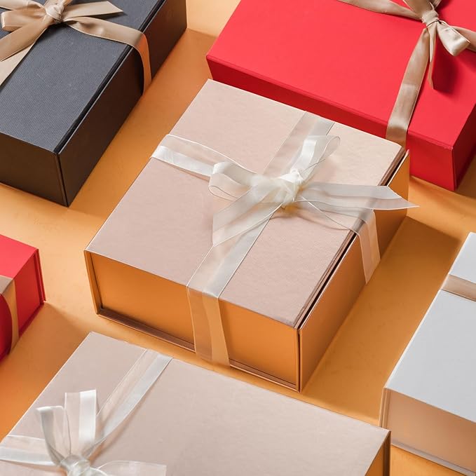 LIFELUM Gift Box for Presents 13.85'' x 8.35'' x 4.45'' Rose Gold Luxury Gift - Image 5