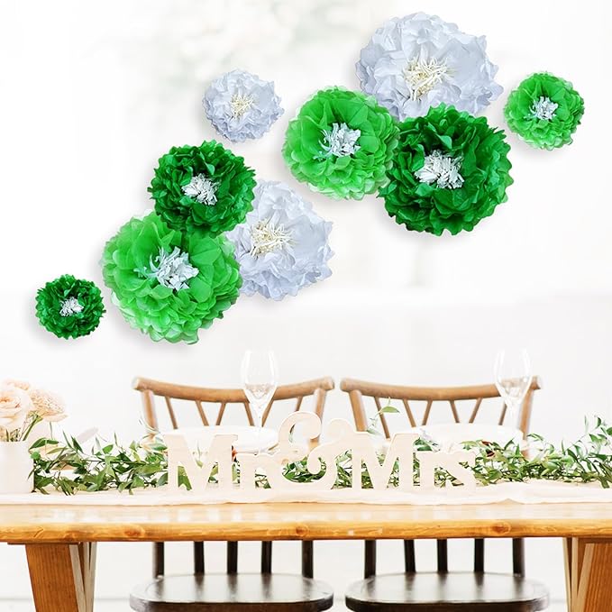 Green Paper Flowers Decoration for Boho Wedding, Bridal or Baby Showers - Image 8