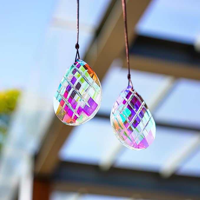 HDCRYSTALGIFTS Set 2 Crystal Sun Catcher Prisms Pendant - Image 6