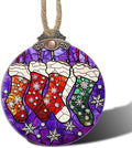 Stained Glass Christmas Decorations, Colorful Socks Suncatcher by Follow
